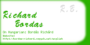 richard bordas business card
