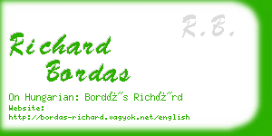 richard bordas business card